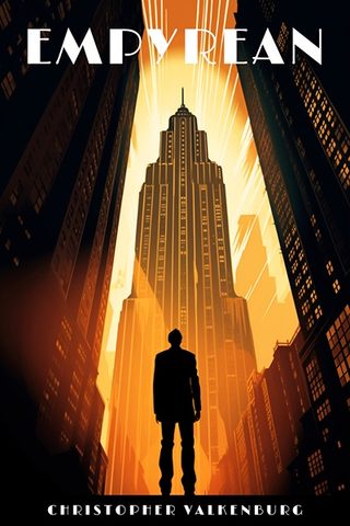 Cover of Empyrean - a silhouetted figure against an art deco skyline