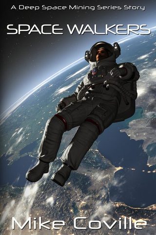 Cover of 'Spacewalkers' - A spacesuited figure floats above the Earth
