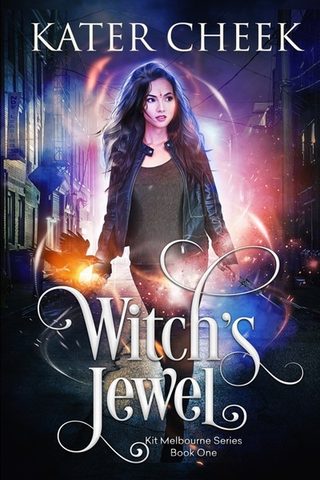 Cover of 'Witch's Jewel' - a young woman wields magic and a dagger.