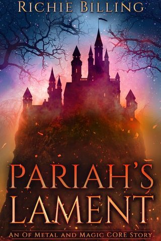 Cover of Pariah's Lament - a silhouetted castle surrounded by embers.
