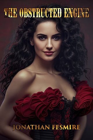 Cover of 'The Obstructed Engine' - a dark-haired woman smiles enigmatically at the viewer.