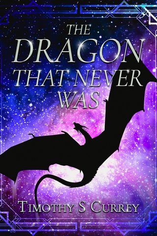 Cover of 'The Dragon That Never Was' - a dragon silhouetted against a starry sky.