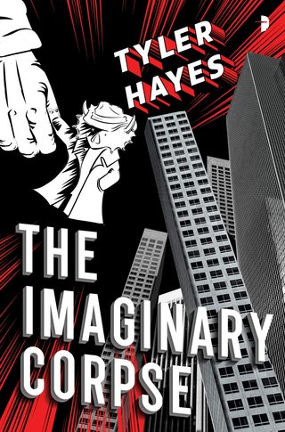 Cover of 'The Imaginary Corpse' - a trench-coated stuffed triceratops detective in front of a city.